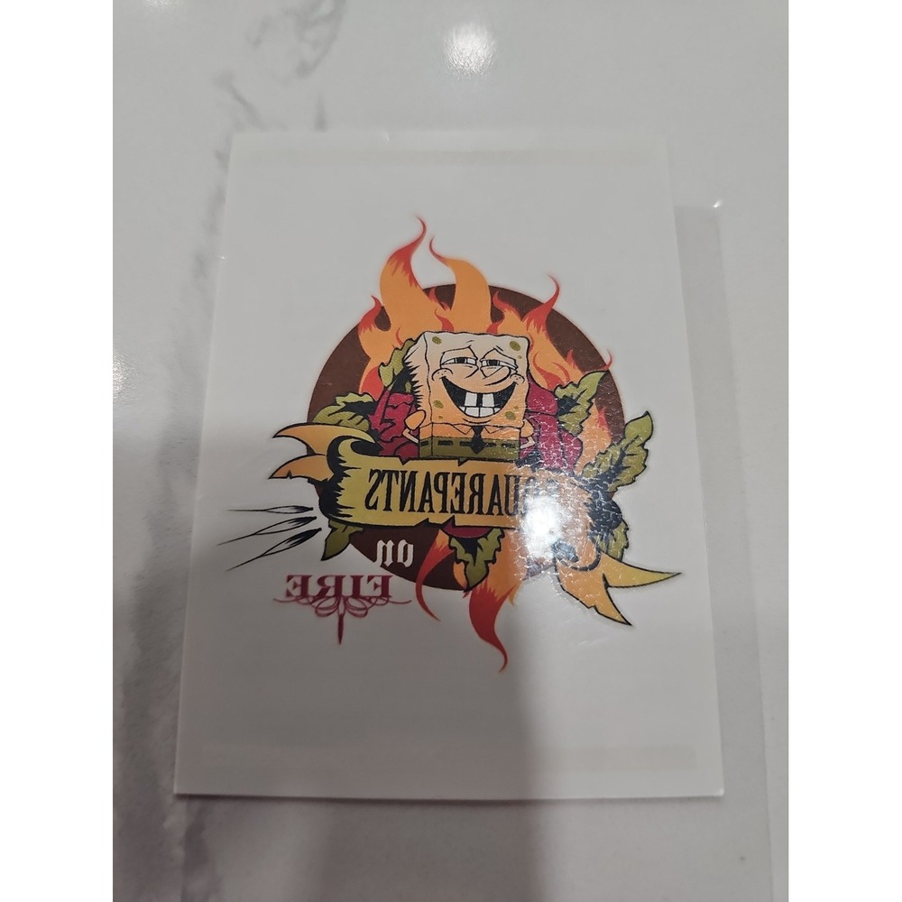 2009 TOPPS SPONGEBOB SQUAREPANTS ON FIRE CHASE INSERT TATTOO 6 OF 9 RARE!